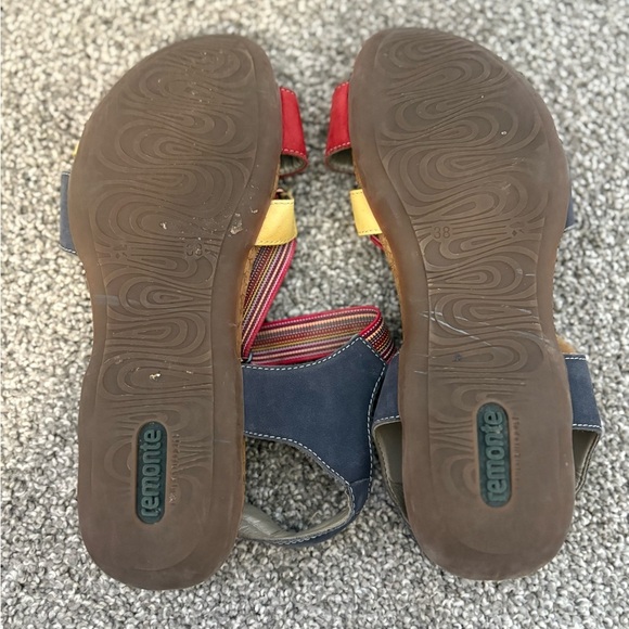 Remonte Leather Multicolour Strappy Sling Back Sandals Women's Size 7.5 - Picture 10 of 13